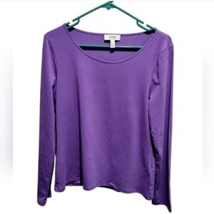 COS Purple Long Sleeve Crew Neck Tee Size Large Minimalist Top